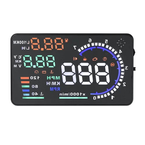 Vista 3 de VGEBY A8 5.5'' OBD II visualizador con cabezal HUD para auto, reflector, con pantalla visualizadora, para parabrisas de auto