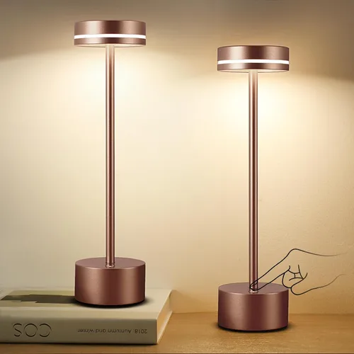 Vista 11 de Paquete de 2 lámparas de mesa LED inalámbricas recargables, lámpara de escritorio LED portátil de 5000 mAh, funciona con pilas, luz de mesa