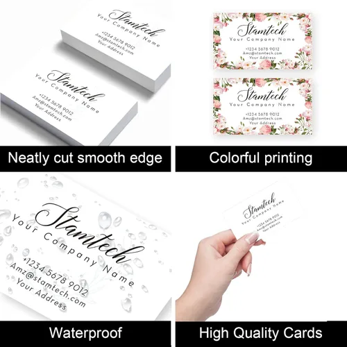 Vista 2 de STAMTECH Tarjetas de visita personalizadas profesionales - Tarjetas de visita personalizadas de doble cara Impresión colorida frontal y trasera