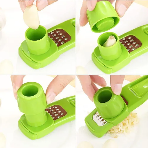 Vista 7 de Rallador de ajo, rallador de ajo francés, rallador de jengibre y ajo, cepillador manual, herramienta de corte multifuncional, accesorios de cocina
