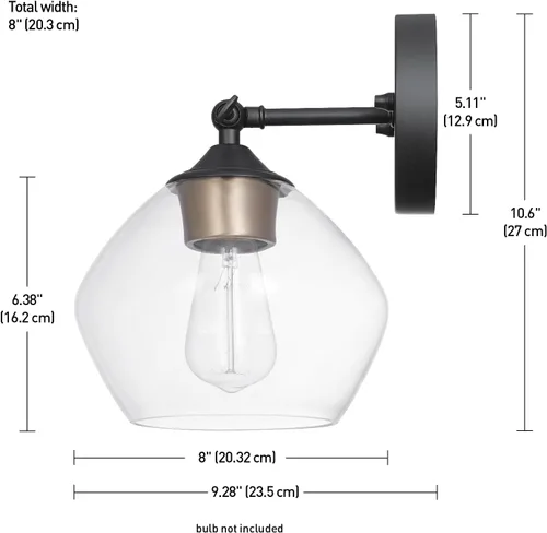Vista 6 de Globe Electric Covington aplique de pared para exteriores, color negro 44214