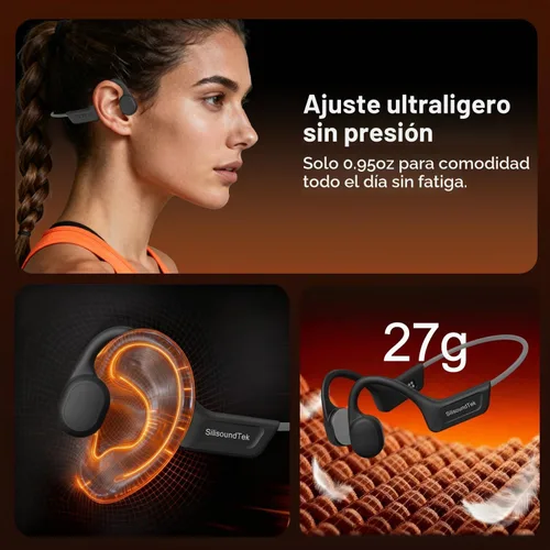 Vista 7 de Auriculares de conducción ósea, auriculares Bluetooth inalámbricos impermeables IPX7, auriculares de oreja abierta, micrófono integrado Bluetooth