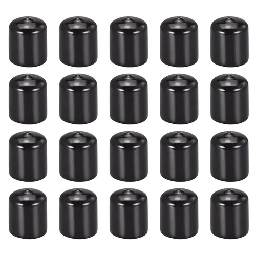 Vista 9 de DMiotech Paquete de 20 protectores de rosca de tornillo negros de identificación de 0.079 pulgadas (0.079 in), tapas de goma para pernos