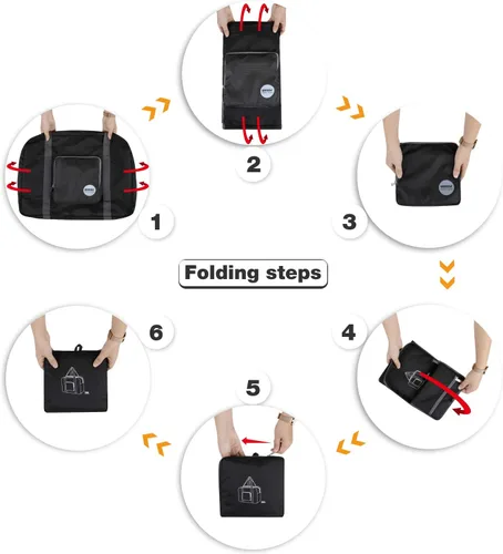 Vista 6 de WANDF - Bolsos de lona plegable en tamaños de 16 a 22 pulgadas y con volúmenes de entre 5.28 a 13.2 galones para viajar, llevar al gimnasio