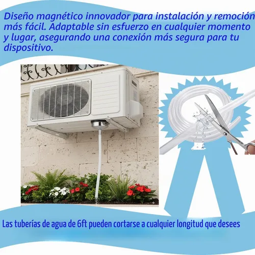 Vista 4 de Enjoyment Kit de drenaje magnético de aire acondicionado de ventana de 6 pies, kit universal de manguera de drenaje de aire acondicionado portátil