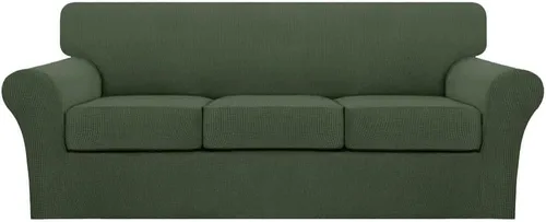 Vista 110 de Turquoize 2 fundas para sillas de sala de estar, funda de sofá con fundas de cojín individuales, funda de muebles para sillas (silla, beige biscotti)