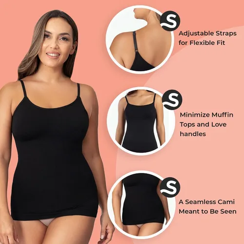 Vista 5 de Shapermint - Camisola de compresión con cuello redondo, control de abdomen y cintura