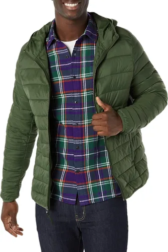 Vista 18 de Amazon Essentials Chaqueta acolchada con capucha ligera, resistente al agua y empacable para hombre Negro