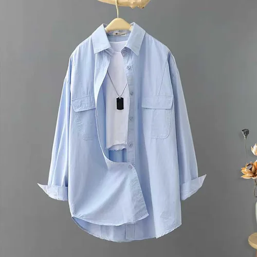 Vista 8 de Long Sleeve Shirts for Women Spring Summer Dressy Casual Button Down Plus Size Tops Office Work Blouses