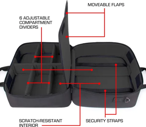 Vista 5 de USA Gear Bolsa de viaje para mezclador de DJ para Yamaha MG10XU, MG06X, Mackie Mix8 de 8 canales, Behringer Xenyx Q502USB, adaptadores, auriculares