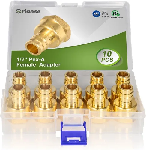 Vista 10 de Paquete de 2 adaptadores Pex-A hembra, 1 pulgada hembra NPT a 1 pulgada PEX-A latón expansión PEX-A accesorios PEX-A, latón sin plomo NSF/ANSI 61