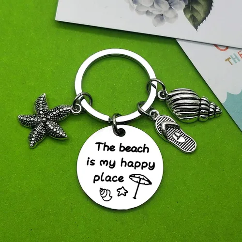 Vista 6 de Llavero de regalo para amantes de la playa, joyería de playa, regalo de vacaciones de verano, llavero de playa, regalo de vacaciones, cumpleaños