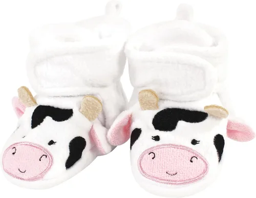 Vista 5 de Hudson Baby Botines de forro polar unisex para bebé, cerdo vaca, 12-18 meses, Cerdo de vaca