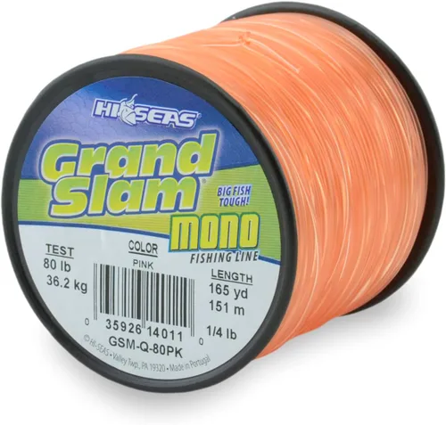 Vista 56 de HI-SEAS Línea de pesca de monofilamento Grand Slam - Fuerte y resistente a la abrasión en transparente, rosa, verde, azul humo, amarillo Amarillo