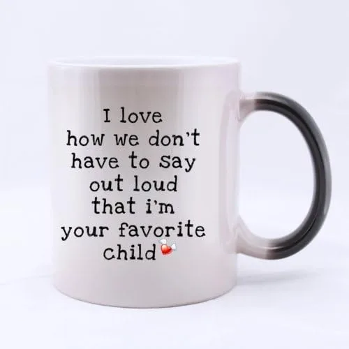 Vista 2 de Dulce Familia de diseño para I Love How We Don 't Have to say Out Loud Que I' m tu favorito Niño Calor Sensible Taza