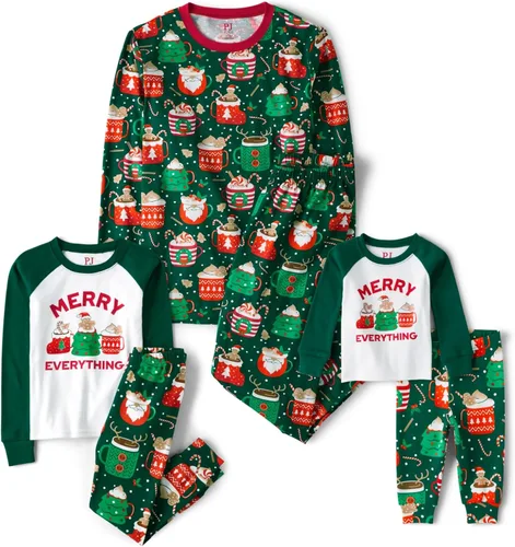 Vista 39 de The Children's Place Pijama de Navidad unisex para bebé, algodón
