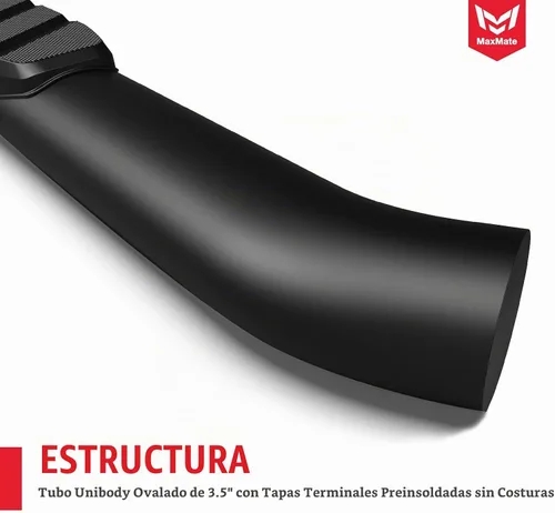 Vista 4 de MaxMate Estribos Laterales Ovalados Nerf Bar de 3.5" Compatibles con Dodge Ram 1500 2002-2008; 2003-2009 2500 3500 Quad Cab SS2D35178MX Rieles