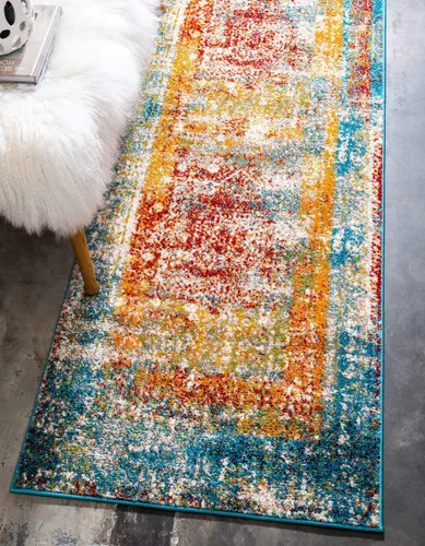 Vista 17 de Unique Loom - Alfombra estilo tradicional de Rosso Collection, Polipropileno, Azul (multi/blue)