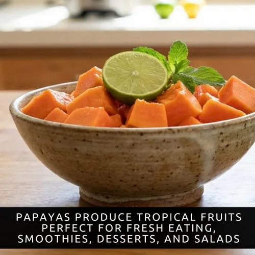 Vista 2 de 10 semillas de papaya enana para plantar, cultiva tu propio árbol frutal tropical en casa, patio o jardín - Sin OMG, de rápido crecimiento, frutas