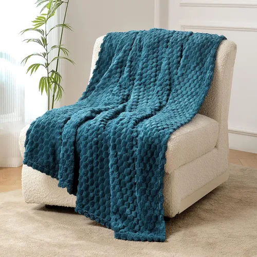 Vista 25 de FY FIBER HOUSE Manta de Vellón para Sofá 300GMS Súper Suave de Felpa Difusa Mantas y Cobijas para Sofá Cama Oficina, 40x50 Pulgadas, Beige