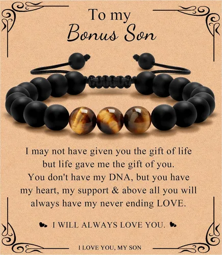 Vista 17 de Pulsera de regalos para hombres para papá hijo mi hombre novio marido hermano nieto abuelo papá bonus sobrino tío cumpleaños día del padre