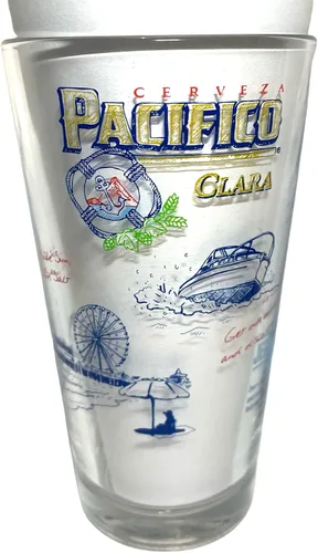 Vista 4 de Pacifico Clara Cerveza Jersey Shore - Juego de 2 vasos de cerveza (2)