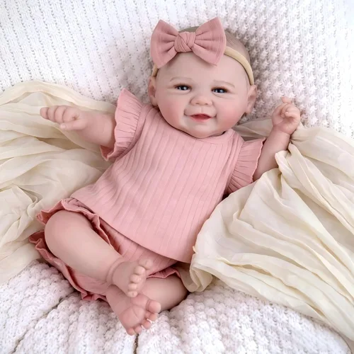 Vista 7 de Pinky Reborn Muñecas de bebé renacidas realistas Muñecas de bebé recién nacidas de 50.8 cm estilo niña recién nacida aspecto real lindo suave muñeca