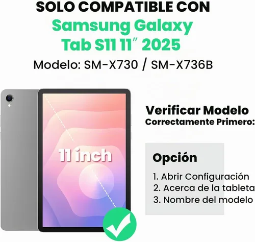 Vista 2 de SEYMAC Funda para Samsung Galaxy Tab S11 5G 2025 de 11 pulgadas, resistente a prueba de golpes, con protector de pantalla, soporte giratorio, correa