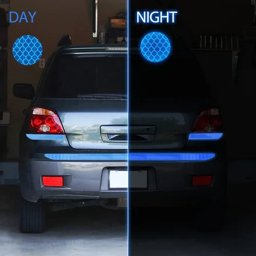 Vista 4 de Frienda 7 Piezas Calcomanías Reflectantes Fuertes para Auto Incluye Calcomanías Reflectantes para Parachoques de Auto Calcomanías para Espejo