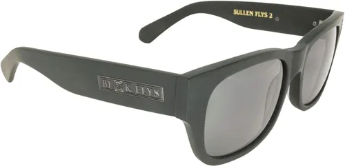 Vista 2 de Black Flys Gafas de sol Sullen Fly 2 Collab Logotipo cromado negro mate con lente ahumada