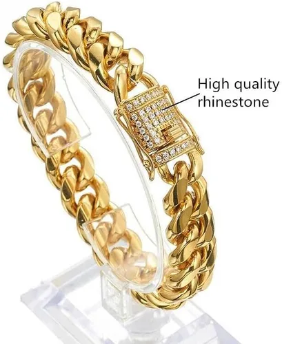 Vista 7 de Collar o pulsera de cadena de eslabones cubanos de oro de 18 quilates para hombres y mujeres de 0.315in, 0.394in, 0.472in, 0.551in, 0.709in, cadena
