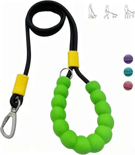 Vista 10 de Correa de perro manos libres, cintura elástica ajustable y correa cruzada con mango cómodo, cuerda de nailon resistente para perros pequeños a Negro