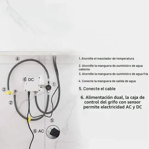 Vista 3 de Caja de control de sensor automático de doble alimentación para grifo de baño sin contacto