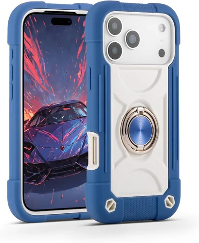 Vista 65 de MARKILL Funda compatible con iPhone Air de 6.5 pulgadas 2025 con soporte de anillo giratorio de 360 grados, protección contra caídas de grado