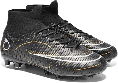 Vista 3 de JIEBUNIAO Zapatos deportivos de fútbol para hombre, botas altas con picos para exterioresinteriores, para niños y niñas, tenis de entrenamiento