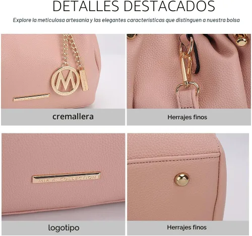 Vista 7 de MKF Collection Mia K - Bolso de mano para mujer, de piel vegana, con asa superior, bolso de mano