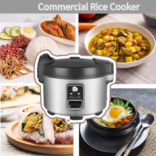 Vista 4 de Arrocera comercial grande de 15.8 cuartos de galón, 84 tazas cocidas, 32 tazas de arroz crudo, calentador de arroz eléctrico comercial para 60-70