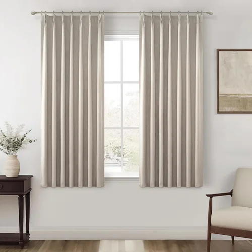 Vista 63 de Cortinas y Drapeados Modernos con Pliegues Pellizco Rosa Bebé de 84 Pulgadas de Largo, Juego de 2 Paneles para Sala de Estar, Cortina de Ventana