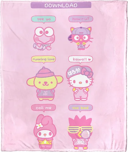 Vista 13 de Northwest Hello Kitty - Manta de seda táctil, 50 x 60 pulgadas, amigos de la playa