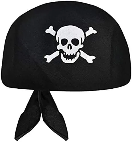 Vista 2 de amscan 840766 Bandana negra con estampado de calavera 1 pieza