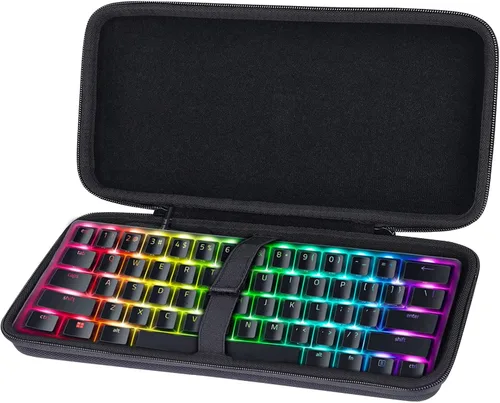 Vista 2 de co2CREA Estuche rígido de viaje para teclado Razer Huntsman Mini Gaming