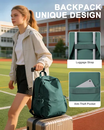 Vista 3 de Mochila para mujeres, hombres, escuela, estética, ligera, para la universidad, para niños y niñas, bolsa de libros, mochila casual para computadora