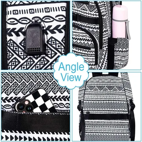 Vista 4 de Mochila para laptop, 16 pulgadas, resistente al agua, para escuela, universidad, bolsa antirrobo para adolescentes, niñas, niños, mujeres
