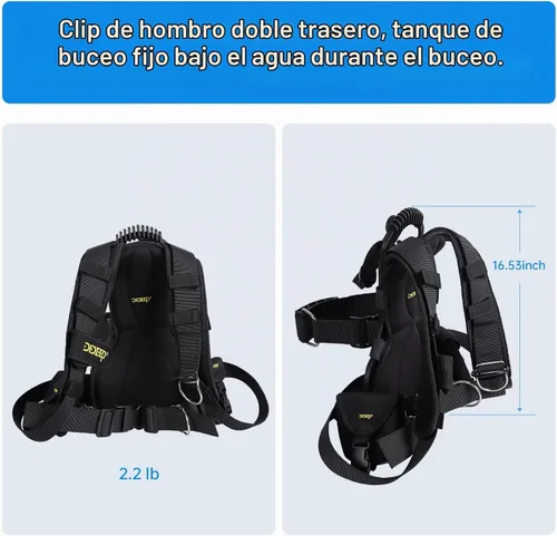 Vista 3 de DIDEEP 4L Scuba Tank Set, About 40-60 Min Underwater, Regulator & Mask