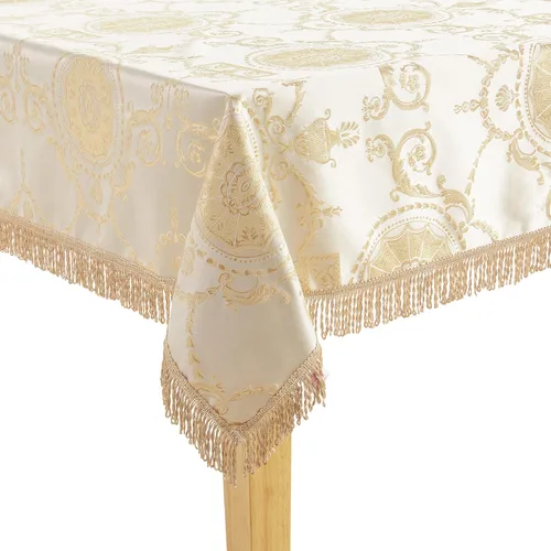 Vista 13 de Violet Linen Prestige - Mantel con diseño de damasco, 52 x 70 in, color burdeos. Borgoña