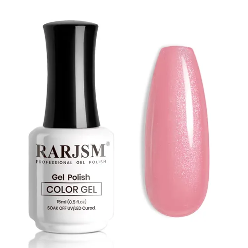 Vista 53 de RARJSM Esmalte de uñas en gel color albaricoque, dorado con brillantina, neutro, transparente, color nude, esmalte de gel para remojar para remojar