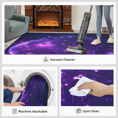 Vista 7 de Cyberpunk Rugs for Bedroom, Neon Head Area Rug, Neon Art Rugs for Living Room, Indoor Non-Slip Rug, Machine Washable Carpet for Front Entrance Floor