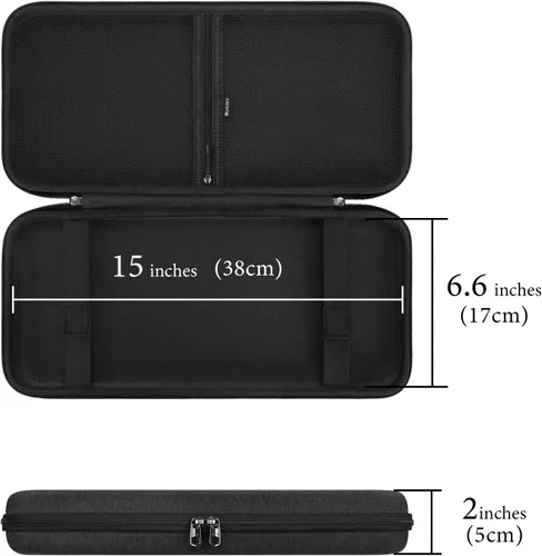 Vista 4 de Linkidea Funda rígida de viaje para teclado TKL Tenkeyless, computadora de 87 teclas inalámbrica/con cable, funda de transporte de teclado