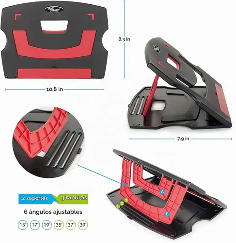 Vista 4 de MAX SMART Soporte para tableta de dibujo, plegable, portátil, ajustable compatible con iPad Pro, Wacom y más