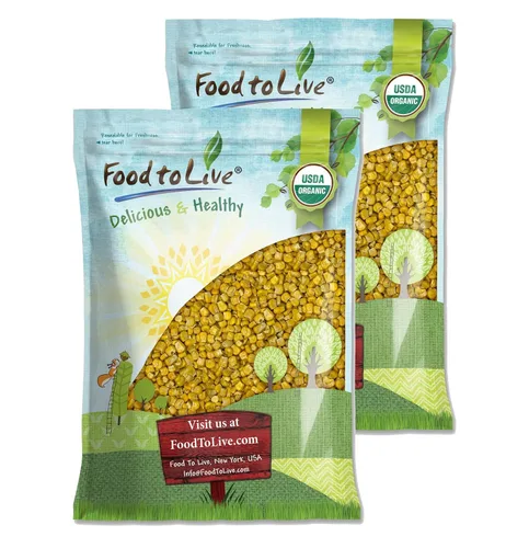 Vista 6 de Food to Live Maíz orgánico súper dulce, liofilizado, 1 libra, granos enteros, sin OMG, kosher, aperitivo saludable, a granel, cultivado